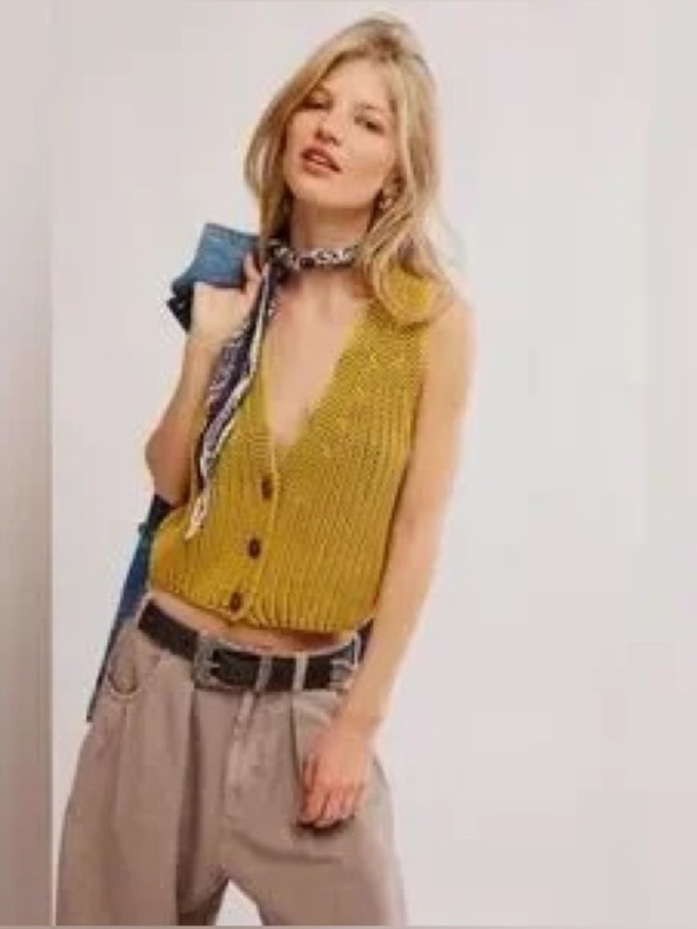 Free People Crop Knit Vest